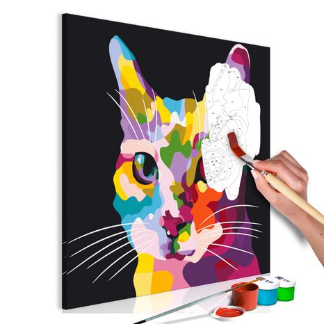 PICTURE PAINTING BY NUMBERS MULTICOLOURED CAT