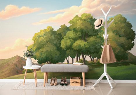 SAMOLEPÍCÍ TAPETA ZELENÁ KRAJINKA - SAMOLEPÍCÍ TAPETY - TAPETY