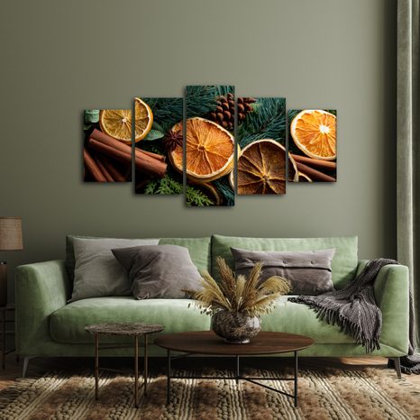 5-DÍLNÝ OBRAZ KOUZLO VÁNOČNÍCH VŮNÍ - VÁNOČNÍ A ZIMNÍ OBRAZY - OBRAZY