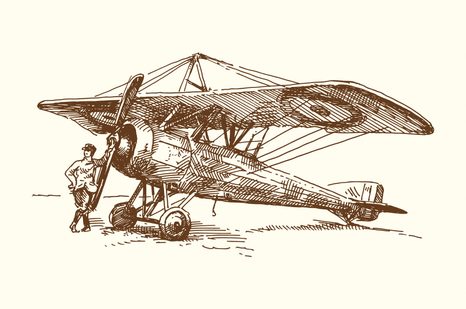 CARTA DA PARATI – AEREO RETRÒ - CARTA DA PARATI VINTAGE A RETRO - CARTA DA PARATI