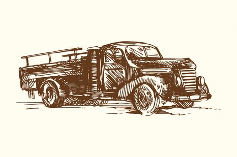 SAMOLEPÍCÍ TAPETA RETRO NÁKLADNÍ AUTOMOBIL - SAMOLEPÍCÍ TAPETY - TAPETY