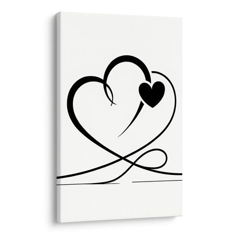 WANDBILD MINIMALISTISCHE SCHWARZE HERZEN - BILDER MIT LIEBESMOTIVEN - BILDER