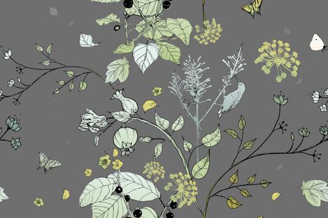 CARTA DA PARATI – FIORI DI CAMPO DI NOTTE - CARTA DA PARATI NATURA - CARTA DA PARATI