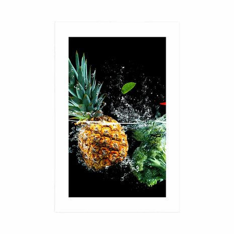 POSTER WITH MOUNT ORGANIC FRUITS AND VEGETABLES - WITH A KITCHEN MOTIF - POSTERS