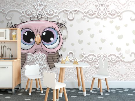 SAMOLEPÍCÍ TAPETA ROZTOMILÁ SOVIČKA - SAMOLEPÍCÍ TAPETY - TAPETY