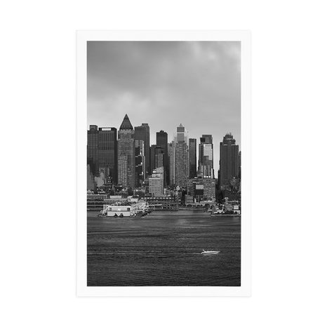 PLAGÁT JEDINEČNÝ NEW YORK V ČIERNOBIELOM PREVEDENÍ - ČIERNOBIELE - PLAGÁTY