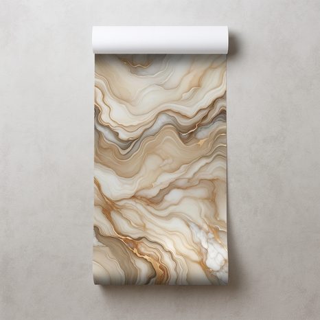 TAPETA MRAMOROVÁ ELEGANCE VE ZLATÝCH TÓNECH - MRAMOROVÉ TAPETY - TAPETY