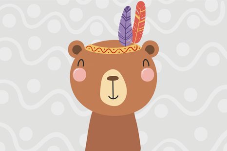 SAMOLEPÍCÍ TAPETA ROZTOMILÝ MEDVÍDEK S PEŘÍČKY - SAMOLEPÍCÍ TAPETY - TAPETY