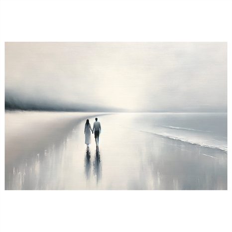 WANDBILD SPAZIERGANG AM MEER - BILDER MEER UND STRAND - BILDER