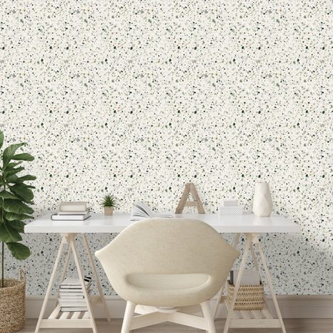 SAMOLEPÍCÍ TAPETA JEMNÝ ZELENÝ TERRAZZO VZOR - VZOROVANÉ TAPETY - TAPETY