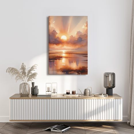 OBRAZ SLUNEČNÍ PAPRSKY V OBLACÍCH - OBRAZY VÝCHOD A ZÁPAD SLUNCE - OBRAZY