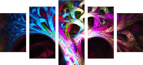 5-DELNA SLIKA SKRIVNOSTNO ABSTRAKTNO DREVO - ABSTRAKTNE SLIKE - SLIKE