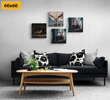 SET OBRAZŮ KRÁSA LESNÍCH ZVÍŘAT - SESTAVY OBRAZŮ - OBRAZY