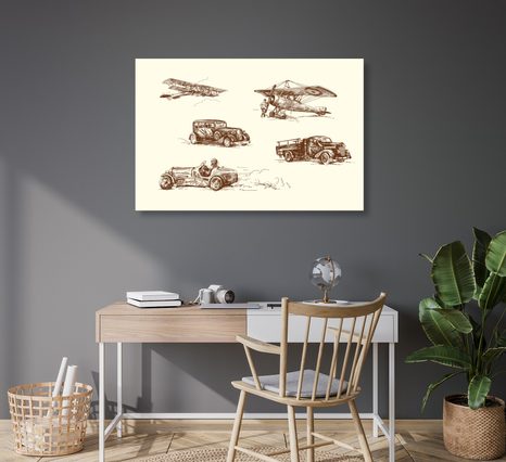 CANVAS PRINT RETRO MEANS OF TRANSPORT - VINTAGE AND RETRO PICTURES - PICTURES