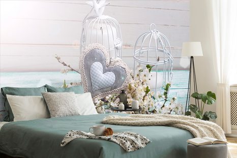 FOTOTAPETE VINTAGE-HERZ UND LATERNEN - 🔥 TOTALAUSVERKAUF