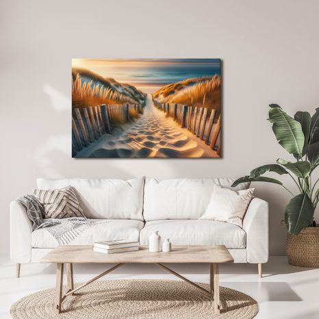 WANDBILD WEG ZWISCHEN DÜNEN ZUM MEER - BILDER MEER UND STRAND - BILDER