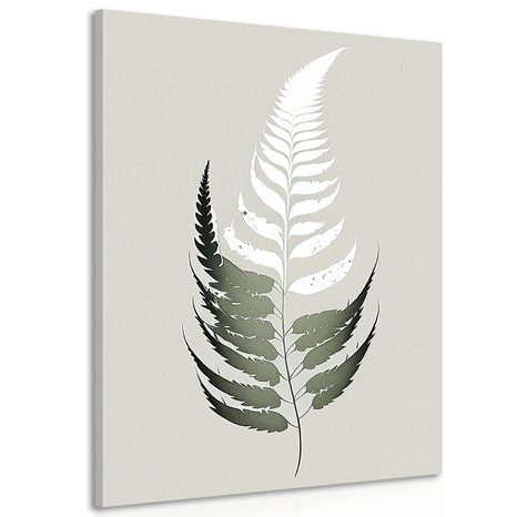 CANVAS PRINT MINIMALIST FERN LEAF - PICTURES OF TREES AND LEAVES - PICTURES