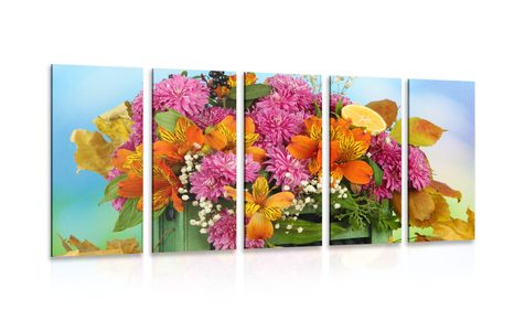 5 PART PICTURE FLOWERS IN THE BOX