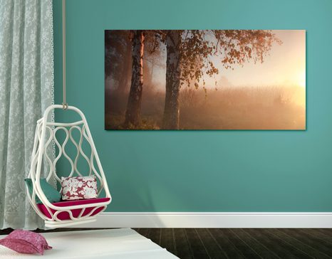 WANDBILD NEBLIGER HERBSTWALD - BILDER VON NATUR UND LANDSCHAFT - BILDER