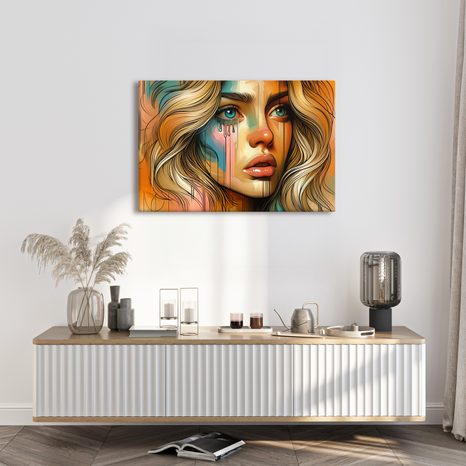 WANDBILD MODERNES FRAUENPORTRÄT - WANDBILDER FRAUEN - BILDER