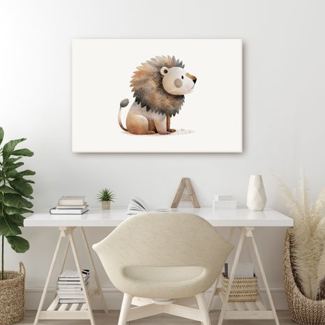 QUADRO SU TELA – LEONE CARINO NELLA NATURA - QUADRI PER BAMBINI ANIMALI - STAMPE E QUADRI