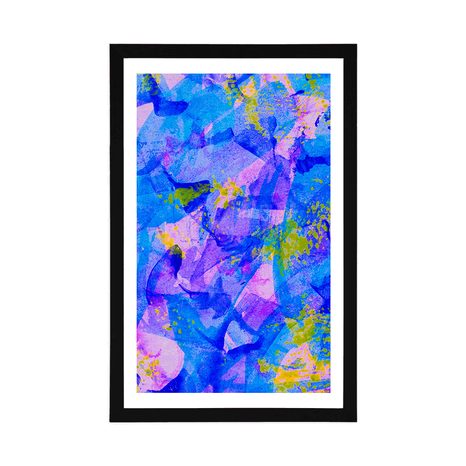 AFFICHE AVEC PASSE-PARTOUT – ART ABSTRAIT PASTEL - ABSTRAIT ET À MOTIFS - AFFICHES