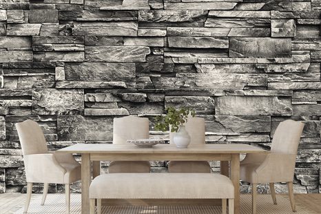SELBSTKLEBENDE FOTOTAPETE STEINWAND MIT BRAUNEM SCHIMMER - TAPETEN - 🔥 TOTALAUSVERKAUF