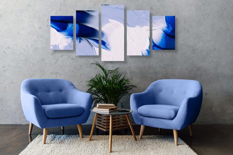 TABLOU 5-PIESE PICTURĂ ARTISTICĂ DE TREI CULORI - TABLOURI ABSTRACTE - TABLOURI