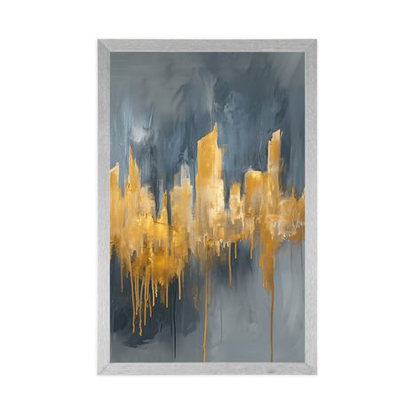 POSTER – PITTURA A OLIO ASTRATTA DORATA - ASTRATTO E MODELLATO - POSTER