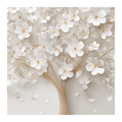 OBRAZ BÍLÁ HARMONIE STROMU ŽIVOTA - OBRAZY STROM ŽIVOTA - OBRAZY