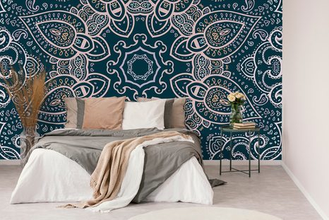 SAMOLEPÍCÍ TAPETA MANDALA S INDICKÝM NÁDECHEM - SAMOLEPÍCÍ TAPETY - TAPETY