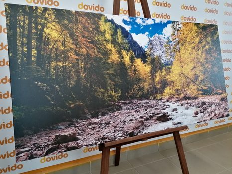 WANDBILD MALERISCHE BERGLANDSCHAFT - BILDER VON NATUR UND LANDSCHAFT - BILDER