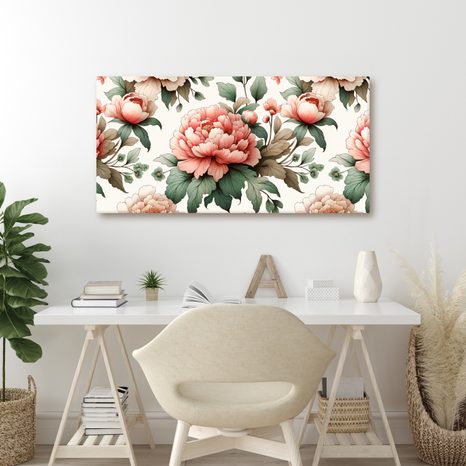 WANDBILD ELEGANTE ROSA PFINGSTROSEN - BILDER BLUMEN - BILDER