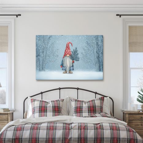 WEIHNACHTLICHES WANDBILD WINTERWICHTEL IM WALD - WEIHNACHTS- UND WINTERBILDER - BILDER