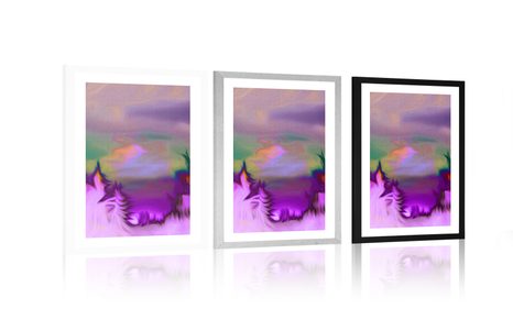 POSTER MIT PASSEPARTOUT GEHEIMNISVOLLE WALDKONTUREN - MOTIVE AUS UNSERER WERKSTATT - POSTER