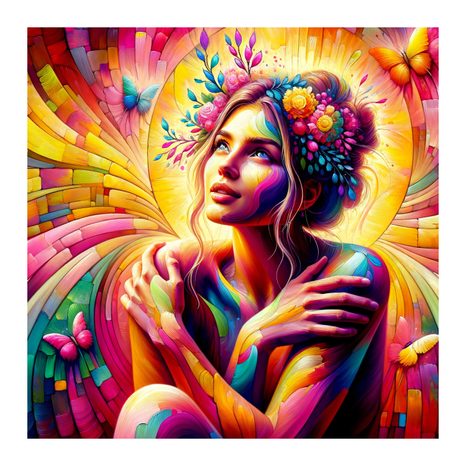 WANDBILD REGENBOGEN FARBHARMONIE - WANDBILDER FRAUEN - BILDER