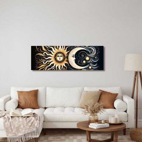 OBRAZ SLNEČNÝ A MESAČNÝ SYMBOL - OBRAZY MESIAC - OBRAZY