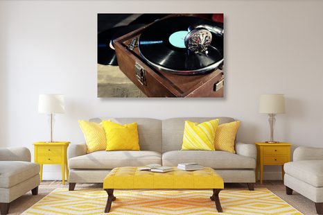 OBRAZ GRAMOFON S VINYLOVOU DESKOU - VINTAGE A RETRO OBRAZY - OBRAZY