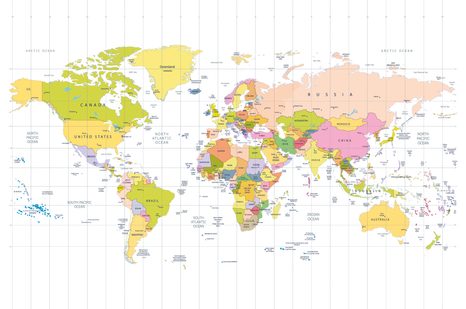 SAMOLEPÍCÍ TAPETA MAPA NA BÍLÉM POZADÍ - SAMOLEPÍCÍ TAPETY - TAPETY