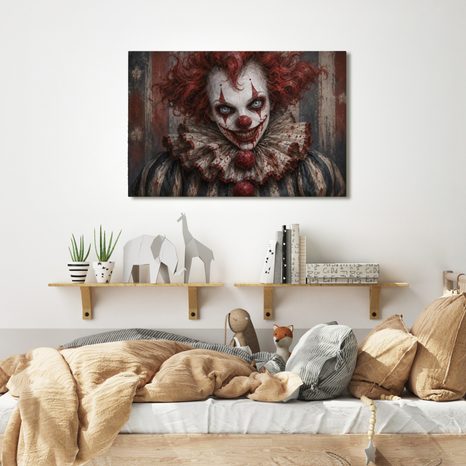 OBRAZ DĚSIVÝ KLAUN S RUDÝMI VLASY - HALLOWEENSKÉ A HOROROVÉ OBRAZY - OBRAZY