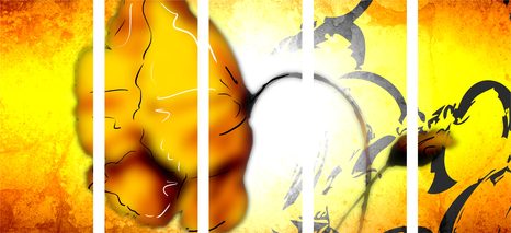 5-RÉSZES KÉP ETNO VIRÁG - VIRÁGMINTÁS KÉPEK - KÉPEK