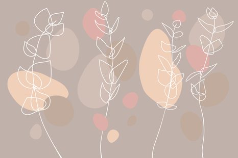 SELF ADHESIVE WALLPAPER MINIMALISTIC PLANTS IN BEAUTIFUL TONES - SELF-ADHESIVE WALLPAPERS - WALLPAPERS