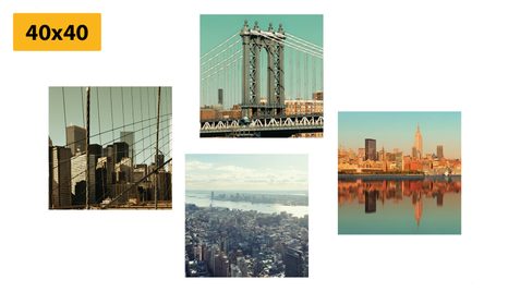 SET OBRAZŮ VÝHLED NA MĚSTO NEW YORK - SESTAVY OBRAZŮ - OBRAZY