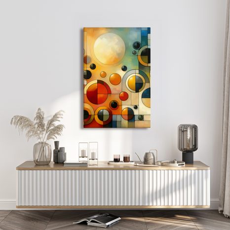 WANDBILD ABSTRAKTION MIT KREISEN UND FARBEN - ABSTRAKTE BILDER - BILDER