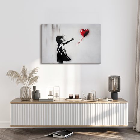 OBRAZ DÍVKA A LÉTAJÍCÍ SRDCE - OBRAZY ŽENY - OBRAZY