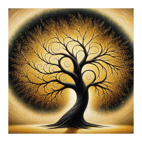 WANDBILD GOLDENER LEBENSBAUM - BILDER BÄUME DES LEBENS - BILDER