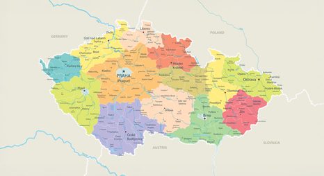 QUADRO SU TELA – MAPPA DELLA REPUBBLICA CECA - QUADRI MAPPE - STAMPE E QUADRI