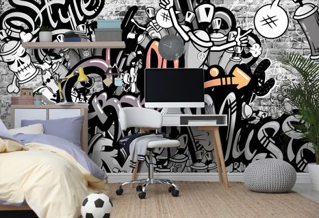 SAMOLEPÍCÍ TAPETA MODERNÍ GRAFFITI UMĚNÍ - SAMOLEPÍCÍ TAPETY - TAPETY