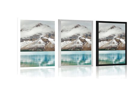 PLAKÁT JEZERO POBLÍŽ NÁDHERNÉ HORY - PŘÍRODA - PLAKÁTY