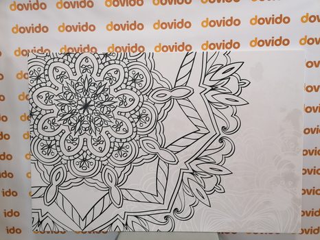 KÉP MANDALA TÉLI MOTÍVUMMAL FEKETE FEHÉRBEN - FEKETE-FEHÉR KÉPEK - KÉPEK